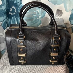 Aldo Black Leather Bag with Gold Hardware